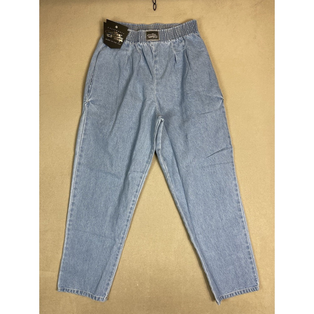 California Crazee Wear Pants Mens M Blue Relaxed Elastic Waist Baggy‎ Denim